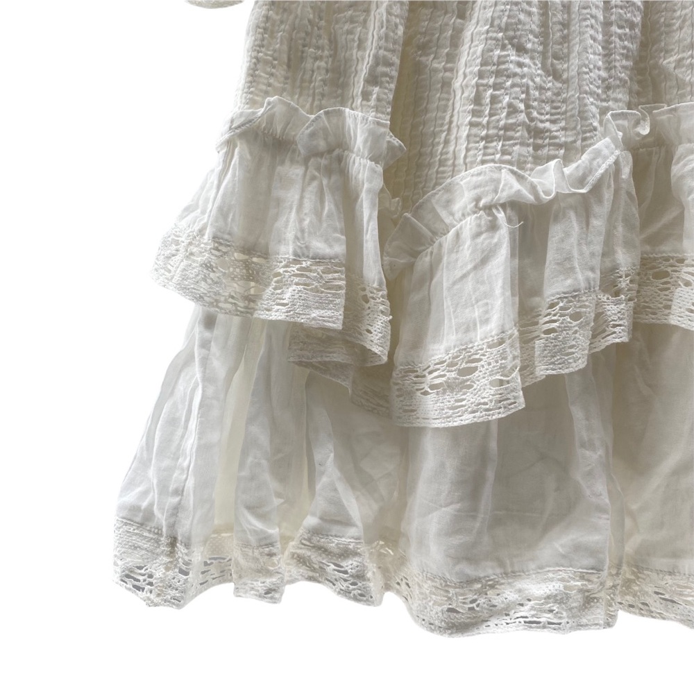 NWT LoveShackFancy Isidore White Boho Lace Ruffle Mini Dress Size Small - Picture 5 of 14